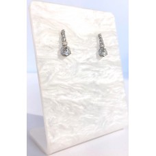 Σκουλαρίκια σε Λευκόχρυσο 14Κ - Στρογγυλή βάση με ζιργκόν (μέρος σετ) (E305)